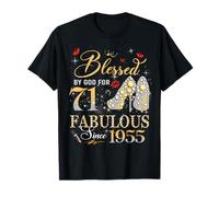 71st Birthday Queen Blessed by God 71 Fabulous Since 1955 T-Shirt