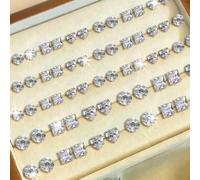 72/48 pièces Ensemble de boucles d'oreilles cloutées géométriques rétro élégantes et délicates, de forme cœur et ronde, de différentes tailles et multi-pièces empilables. Idéal pour les fêtes, les sor