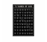 72 Angels of God Poster Kabbalah Divine Names Wall Art Shemhamphorash Chart Spiritual Gift for Kabbalist(Framed,16x24inch(40x60cm))
