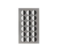 72 autocollants yeux ronds blanc et noir - 1,5 cm -