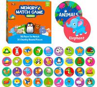 72 Cartes De Jeu Assorties À Mémoire,Thème Animalier,36 Paires De Cartes Pour Les Tout-Petits D'âge Préscolaire 4 5 6 Ans