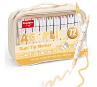 72 Couleurs Feutres Acrylique, 72 Stylos Acrylic Paint Marker pour Adultes et Enfants, Marqueur Peinture Acrylique pour Roche Tissu
