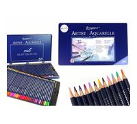 72 crayons aquarelle dans un récipient métallique Crayons pour peindre