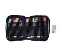 72 crayons de couleur éclairage à fermeture éclair à fermeture éclair de qualité de qualité à noyau souple coloré avec randonnée de recharge tailleur de crayon pour le dessin de