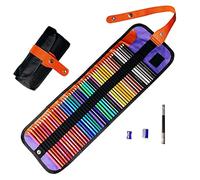 72 crayons de couleur pour adultes étudiants livres de coloriage, crayons de couleur de couleur vive de dureté modérée avec rideau de stylo en toile pour les artistes de mélange