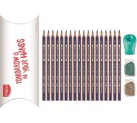¿ 72 Crayons Graphites Hb Navy Green ¿ Avec 47,2% De Matières Recyclées Et 19% De Matières D¿Origine Naturelle ¿ Pot 100% Recyclable