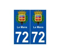 72 Le Mans blason autocollant plaque stickers ville - Angles : droits