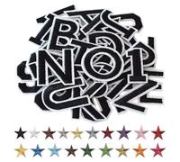 72 lettres plus chiffres, écussons brodés en tissu, écussons brodés thermocollants, écussons à broder, lettres en tissu, chiffres et lettres à repasser