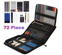 72 Meilleur Crayons de Couleurs Outils, Sets de dessin de bois en Zipper Pencil Case-Coffret de kit professionnel