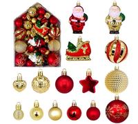 72 Pcs Boule De Noel, Decoration Noel Sapin avec Lanière, Boule De Noel pour Decoration Noel, Deco de Noel Mat et Brillant Réutilisables pour Deco Sapin De Noel L'intérieur L'extérieur Anniversaires