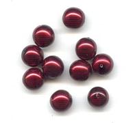 72 Perles d'imitation perle / fausse perles, bordeaux - 4 mm (Imitation pearl glass beads, burgundy)