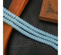 72 perles rondelles en cristal de verre de 5 x 8 mm, forme abaque, idéales pour la création de bijoux (bracelets, colliers, boucles d'oreilles) - Jade bleu clair