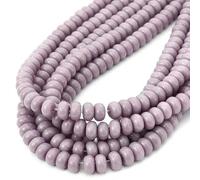 72 perles rondelles en cristal de verre de 5 x 8 mm, forme abaque, idéales pour la création de bijoux (bracelets, colliers, boucles d'oreilles) - Porcelaine violette
