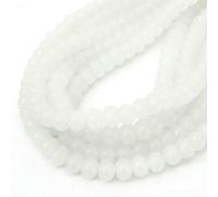 72 perles rondelles en cristal de verre de 5 x 8 mm, forme abaque, pour la création de bijoux (bracelets, colliers, boucles d'oreilles) - jade blanc