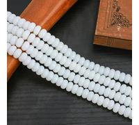 72 perles rondelles en cristal de verre de 5 x 8 mm, forme abaque, pour la création de bijoux (bracelets, colliers, boucles d'oreilles, accessoires) - Porcelaine blanche