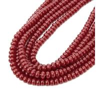 72 perles rondelles en cristal de verre de 5 x 8 mm, forme abaque, pour la création de bijoux (bracelets, colliers, boucles d'oreilles, accessoires) - Porcelaine rouge