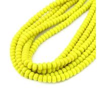 72 perles rondelles en cristal de verre de 5 x 8 mm, forme abaque, pour la création de bijoux (bracelets, colliers, boucles d'oreilles, accessoires) - jaune