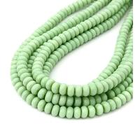 72 perles rondelles en cristal de verre de 5 x 8 mm, forme abaque, pour la création de bijoux (bracelets, colliers, boucles d'oreilles) - Porcelaine verte