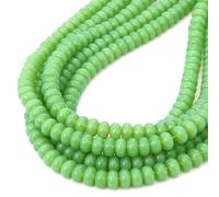 72 perles rondelles en cristal de verre de 5 x 8 mm, forme abaque, pour la création de bijoux (bracelets, colliers, boucles d'oreilles) - Jade vert