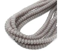 72 perles rondes en cristal de verre de 5 x 8 mm, forme abaque, pour la création de bijoux (bracelets, colliers, boucles d'oreilles, accessoires) - gris