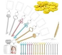 72 Personnalisé Cadeau Diy con 24 Bolígrafos Porte Clé Personnalisé Porte Clef Photo Stylos Gel Créatifs Stylo Gel à Clé Photo Rectangulaire Personnalisé pour Fin D’Année Retour à L’École Scolaire