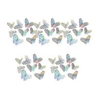 72 pièces autocollants muraux papillon ajourés colorés 3D autocollants amovibles pour diverses surfaces décorations de gâteau d ' anniversaire autocollants papillon colorés