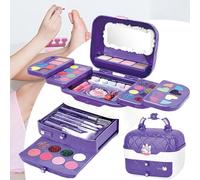 72 Pièces Coffret Maquillage Enfant, Kit Faux Maquillage Enfant Fille, Jouet Palette Coffret Kit, Makeup Set Cadeau De Noël, pour Princesse Fille Anniversaire