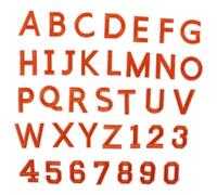 72 Pièces Écusson Thermocollant Lettres et Chiffres Orange DIY | Broderie Colorée, Ensemble Mixte, pour Denim et T-shirt Sportif, Réparation et Numérotation Simple