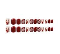 72 Pièces Faux Ongles à Couverture Complète Ambiance Noël ABS | Idées de Manucure pour Noël, Rapide, sans Traces, pour Ongles Courts et Fêtes D'anniversaire