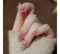 ?72 Pièces Faux Ongles?Amour Diamant Style Fumée Cendre Violet Glace Transparent Portable Autocollant Pour Ongles Ballet Ongles Dégradé Produit Fini Peut Être