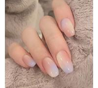 ?72 Pièces Faux Ongles?Court Ballet Manucure Manucure Pièce Multicolore Halo Teinture Portant Ongle Fini Manucure Patch Pratique Ongle 24 Pièces En Boîte