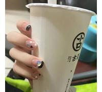 ?72 Pièces Faux Ongles?Court Été Français Sensation De Fraîcheur Amour Manucure Douce Et Fraîche Portant Un Faux Ongle Amovible Patch Fini