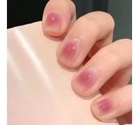 ?72 Pièces Faux Ongles?Court Tempérament Pur Désir Blush Chaud Et Doux Glace Douce Poudre Nue Transparente Manucure Porter Ongle Amovible Faux Ongle Patch