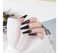 ?72 Pièces Faux Ongles?Ins Super Longs Ongles De Ballet À L'huile Brillante Patchs À Ongles Populaires Européens Et Américains Couleur Unie Joint Uv Faux Ongles Portant Manucure