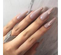 ?72 Pièces Faux Ongles?Longue Série De Ballet Thé Au Lait Couleur Unie Porter Des Produits Pour Les Ongles La Valeur Est Patch Pour Les Ongles Patch Pour Les Ongles Imperméable Et Détachable