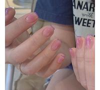 ?72 Pièces Faux Ongles?Nail Art Patch Fini Portable Nail Art Autocollant Glace Transparent Élégant Mignon Monstre Lumière Luxe Étanche Populaire