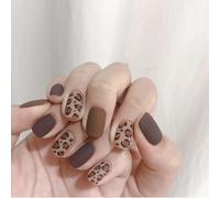 ?72 Pièces Faux Ongles?Nouveaux Autocollants À Ongles Imprimés Léopard Imperméables Autocollants À Ongles Européens Et Américains De Longue Durée Les Femmes Enceintes Peuvent Utiliser Des Autocollants
