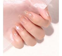 ?72 Pièces Faux Ongles?Nouvelle Usure Manucure Petite Étoile Nue Fraîche Paillettes Fini Faux Ongle Patch Faux Ongle