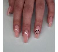 ?72 Pièces Faux Ongles?Nu Court Ballet Amour Porter Ongle Valeur Finie Ongle Manucure Patch Ongle Patch Imperméable Détachable