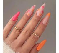?72 Pièces Faux Ongles?Ongles Finis Faux Ongles Ongles Européens Et Américains Presse D'amour Chaud D'été Sur Les Ongles Portant Des Ongles