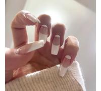 ?72 Pièces Faux Ongles?Ongles Pur Désir, Croissant De Lune, Ongles De Ballet Super Longs Français, Tempérament Simple, Manucure Et Faux Ongles