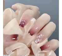 ?72 Pièces Faux Ongles?Porter Un Court Ballet Couleur Colline Camélia Manucure Fleur Ongles Manucure Fini Amovible Portable Ongles Autocollants