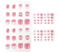 72 Pièces Faux Ongles pour Garçon et Filles Press On ABS Boîte | Style Enfantin et Charmant, Pose Facile, Plein Recouvrement, Lot de Trois Boîtes pour Anniversaire
