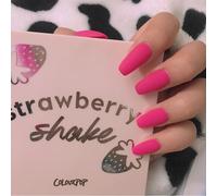 ?72 Pièces Faux Ongles?Style Européen Et Américain Givré Trapézoïdal Porter Manucure Ongle Pièce Ballet Ongle Faux Ongle Fini Givré Poudre Barbie Cercueil Clou