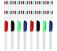 72 Pièces Feutres pour Tableau Blanc, 4 Couleurs, Pointe Fine, Effaçables | Plastique, Faible Odeur, Écriture Fluide Miroirs et Surfaces Variées, pour Cours, Bureau, Adultes ou Garçon Fille