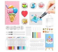 72 Pièces Kit de Peinture Texturée en Mousse, Magic Puffy Paint Set | 3D Eponge de Dessin avec 31 Papier de Peinture Texture Mousse 12 Feutres de Couleur et 1 Sac de Rangement