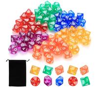 72 PiècesDés Polyédriques, Jeu de Dés D10 à 10 Faces en Acrylique Multicolore, Dés pour D&D/RPG/MTG Jeux de Table Jeux de Rôle, des vec 1 Sac de Rangement