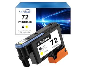 72 Tête d'impression MBK Remplacement pour HP 72 pour Designjet T610 T620 T790 T1120 1200 T1300 T2300（Noir Mat/Jaune）