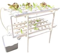 72 trous hydroponique plante tube Kit de culture Systèmes hydroponiques Croissance Système d'irrigation balcon 2 niveaux pour légumes, salades, fleurs, fruits