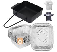 720-0830H Bac à graisse pour Nexgrill 720-0830X 720-0888 720-0896B 720-0888S Cuisinart CGG-7400 Bac récupérateur de graisse avec 15 doublures en aluminium pour Home Depot Nexgrill